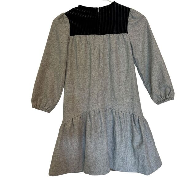 NWT Kidichic Girls Heather Gray Chesterfield Collar Wool blend Dress, Size 8 - Picture 3 of 7